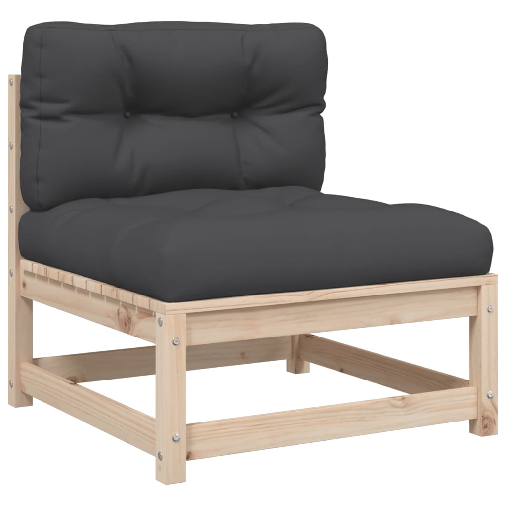 Set Divani Giardino 3 pz con Cuscini in Legno Massello di Pino | homemem39
