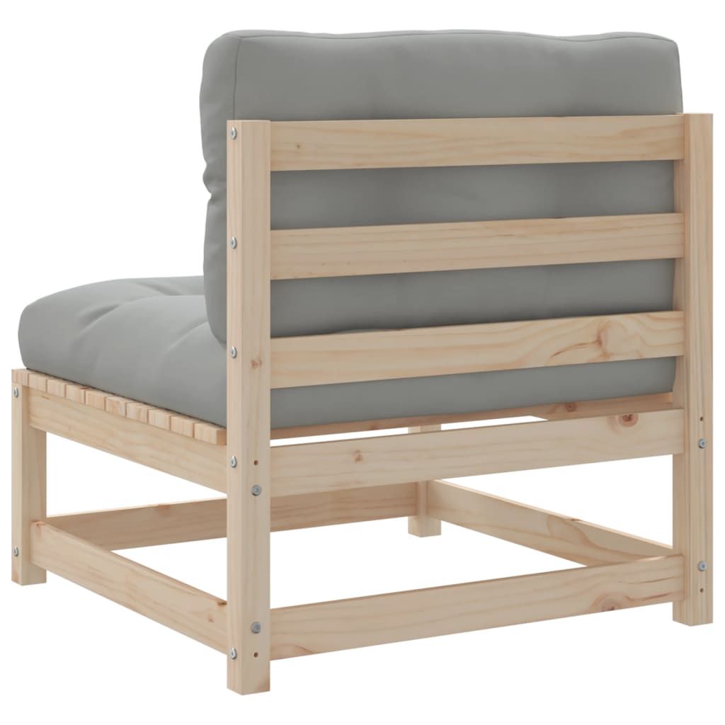 Set Divani Giardino 3 pz con Cuscini in Legno Massello di Pino | homemem39