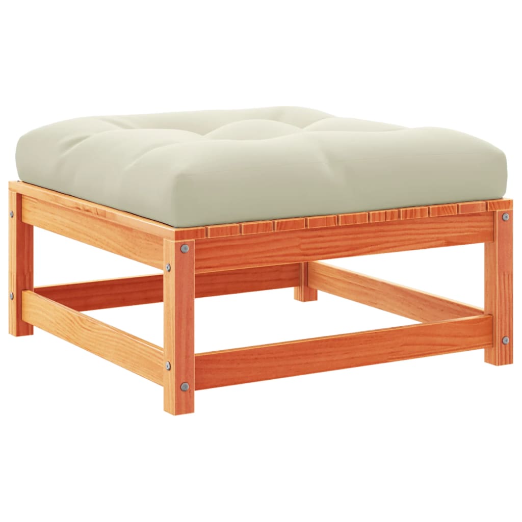 Set Divani Giardino 3 pz con Cuscini Marrone Cera Massello Pino - homemem39