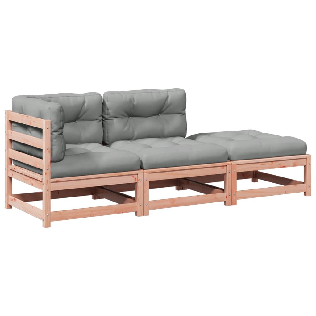 Set Divani Giardino 3 pz Cuscini Legno Massello Abete Douglas | homemem39