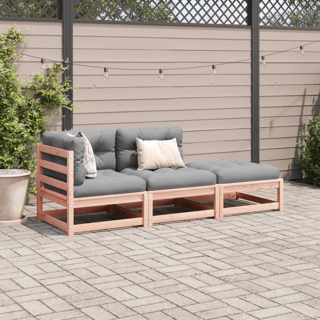 Set Divani Giardino 3 pz Cuscini Legno Massello Abete Douglas | homemem39