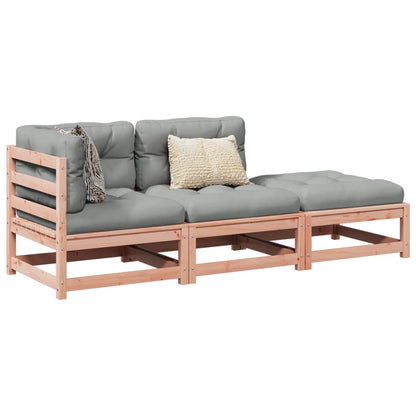 Set Divani Giardino 3 pz Cuscini Legno Massello Abete Douglas | homemem39