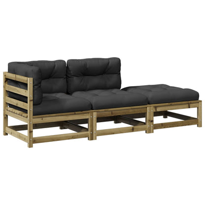 Set Divani da Giardino 3pz con Cuscini Legno Impregnato di Pino | homemem39