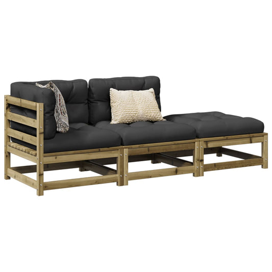 Set Divani da Giardino 3pz con Cuscini Legno Impregnato di Pino | homemem39