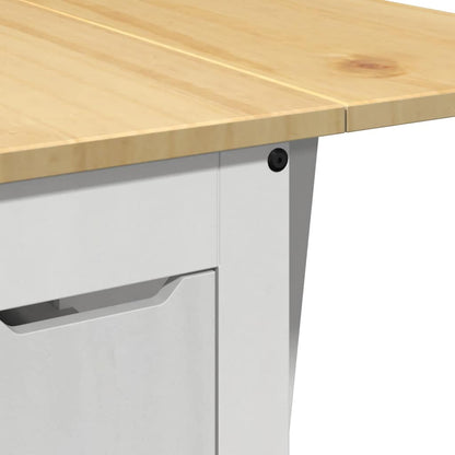 Set da Pranzo 5 pz Corona Pieghevole Bianco in Legno di Pino