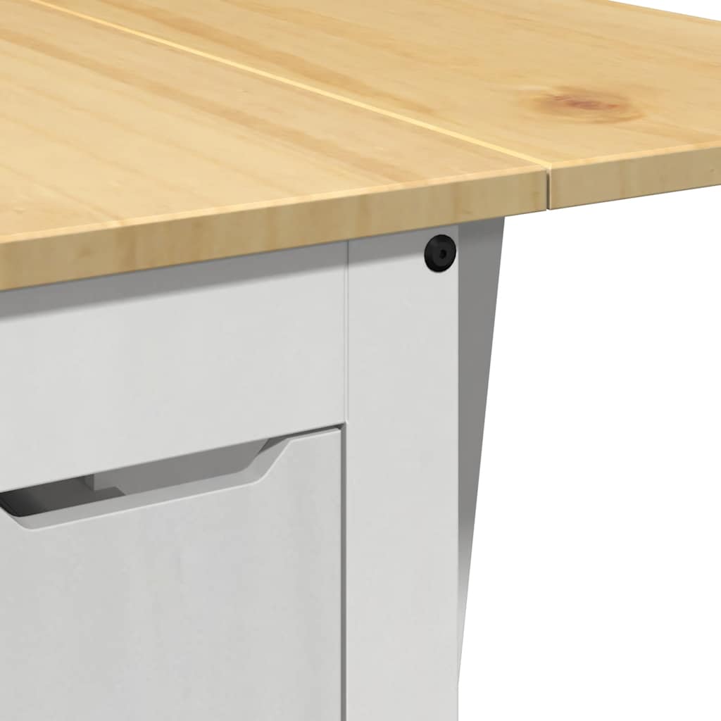 Set da Pranzo 5 pz Corona Pieghevole Bianco in Legno di Pino - homemem39