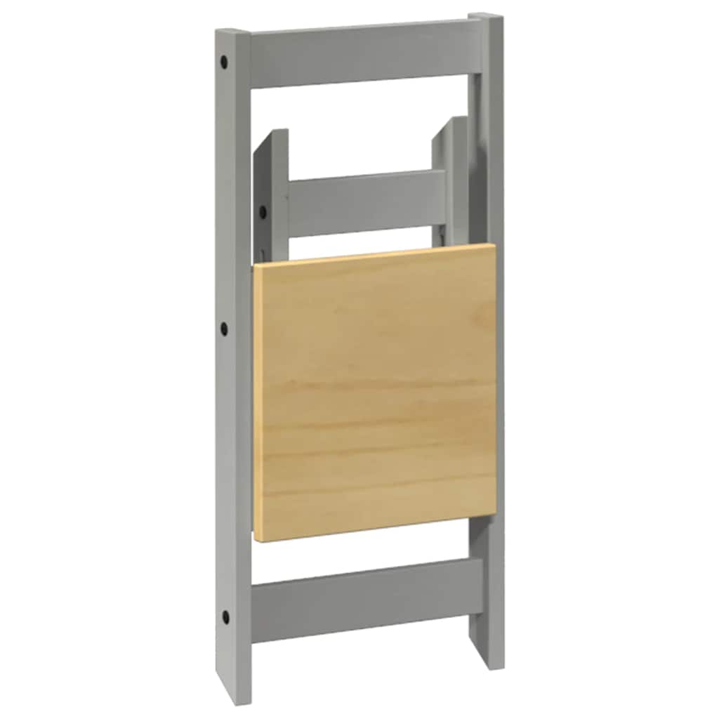 Set da Pranzo 5 pz Corona Pieghevole Grigio in Legno di Pino - homemem39