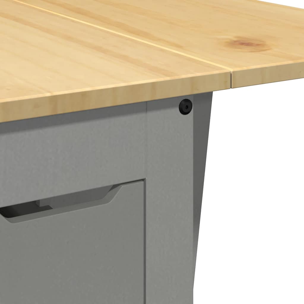 Set da Pranzo 5 pz Corona Pieghevole Grigio in Legno di Pino - homemem39