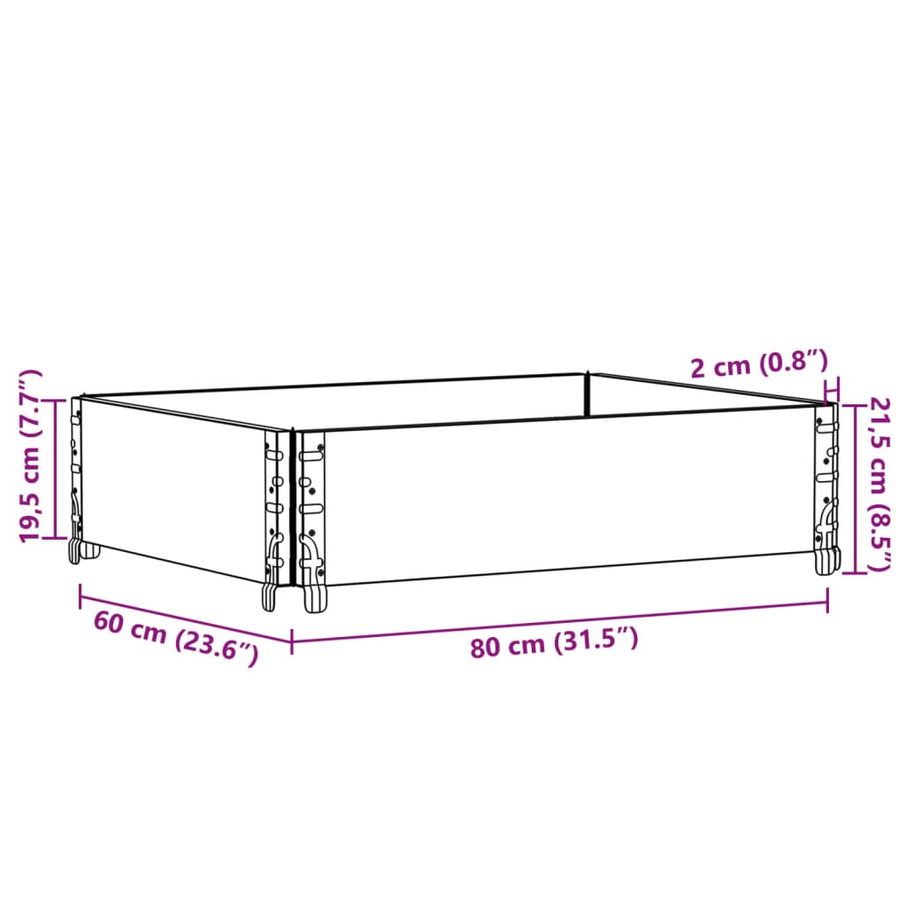 Paretale per Pallet Grigio 80x60 cm in Legno Massello di Pino | homemem39