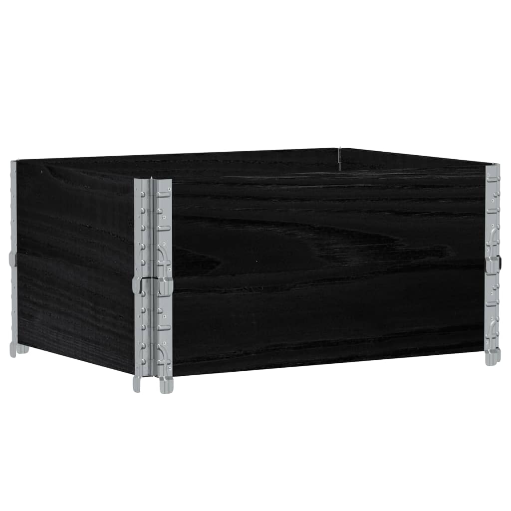 Paretali per Pallet 2 pz Neri 80x60cm in Legno Massello di Pino | homemem39