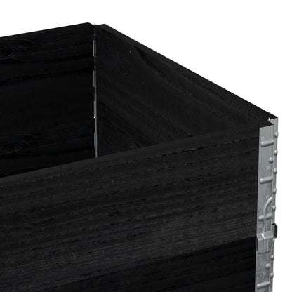 Paretali per Pallet 2 pz Neri 80x60cm in Legno Massello di Pino | homemem39