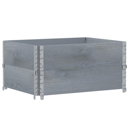 Paretali per Pallet 2pz Grigi 80x60cm in Legno Massello di Pino | homemem39