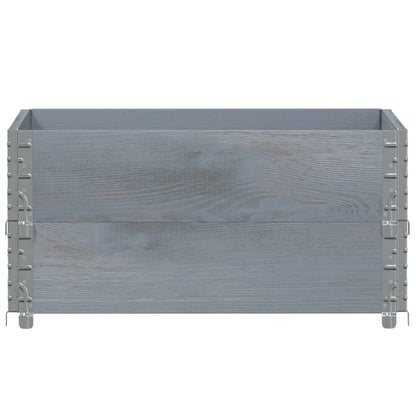 Paretali per Pallet 2pz Grigi 80x60cm in Legno Massello di Pino | homemem39