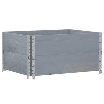 Paretali per Pallet 2pz Grigi 80x60cm in Legno Massello di Pino | homemem39