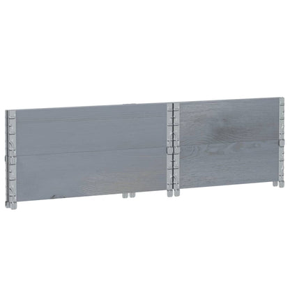 Paretali per Pallet 2pz Grigi 80x60cm in Legno Massello di Pino | homemem39