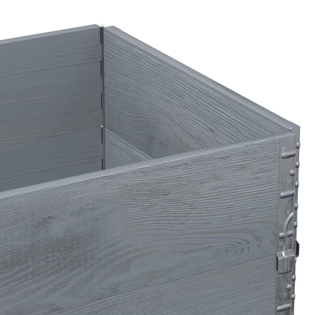 Paretali per Pallet 2pz Grigi 80x60cm in Legno Massello di Pino | homemem39