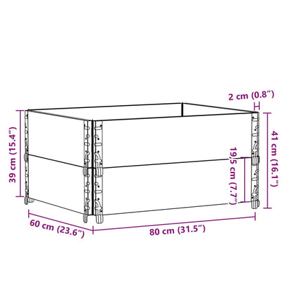 Paretali per Pallet 2pz Grigi 80x60cm in Legno Massello di Pino | homemem39