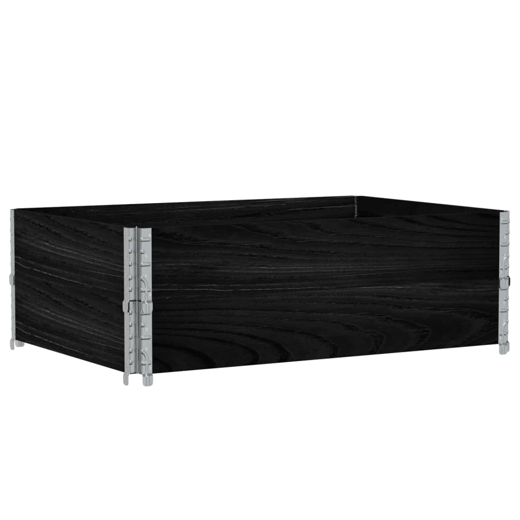 Paretali per Pallet 2 pz Neri 120x80cm Legno Massello di Pino | homemem39