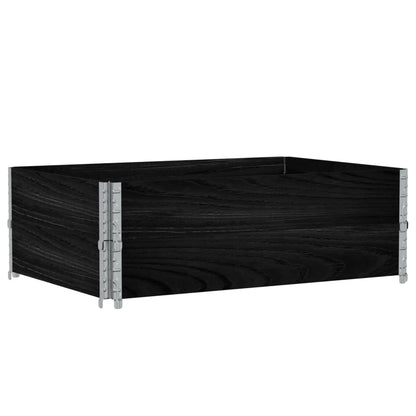 Paretali per Pallet 2 pz Neri 120x80cm Legno Massello di Pino | homemem39