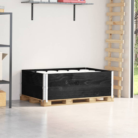 Paretali per Pallet 2 pz Neri 120x80cm Legno Massello di Pino | homemem39