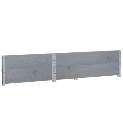Paretali per Pallet 2pz Grigi 120x80cm Legno Massello di Pino | homemem39
