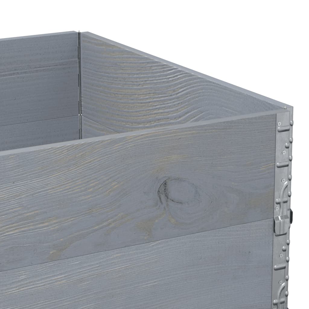 Paretali per Pallet 2pz Grigi 120x80cm Legno Massello di Pino | homemem39
