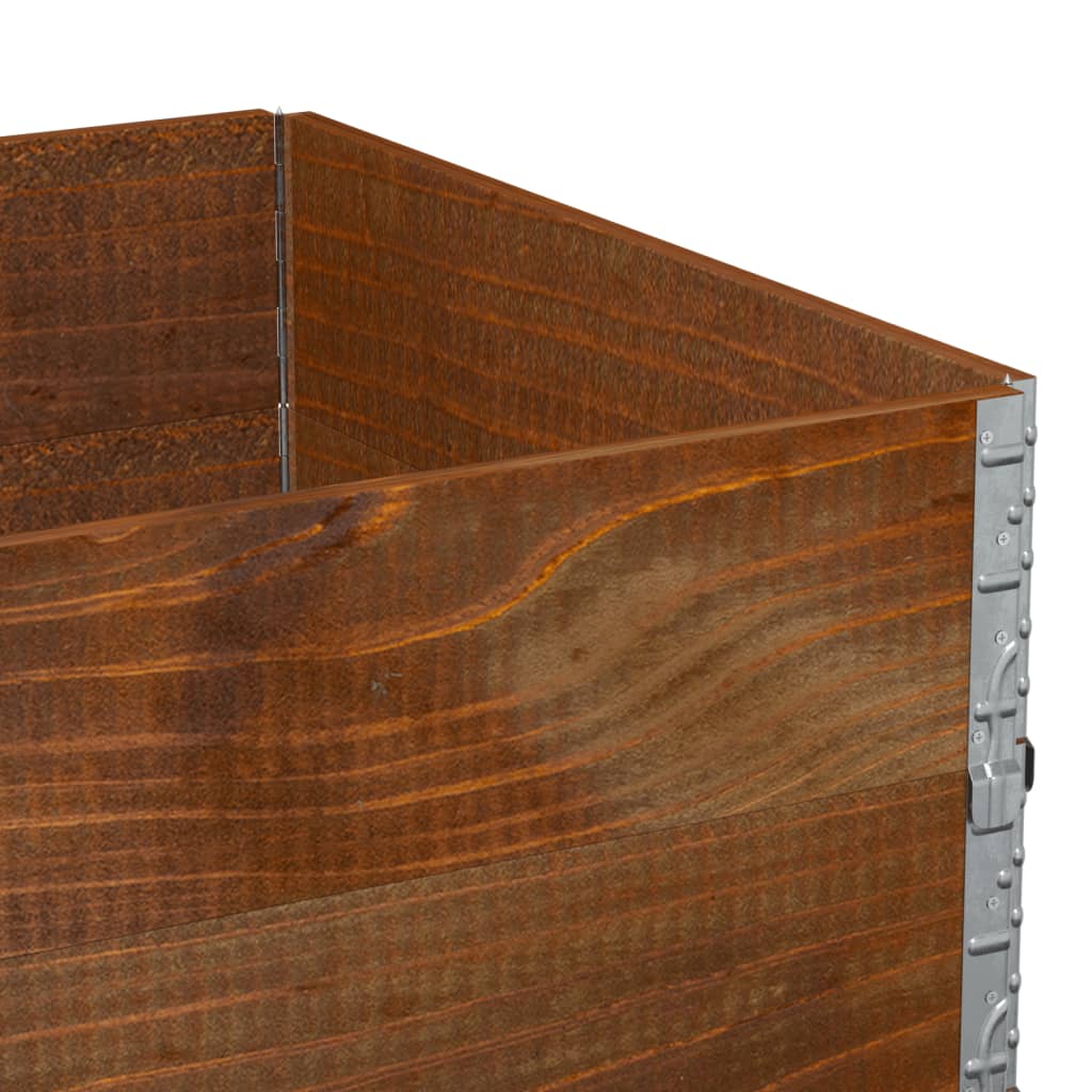 Paretali per Pallet 2pz Marroni 120x80cm Legno Massello di Pino