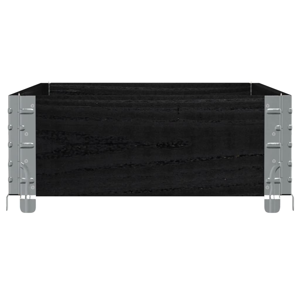 Paretale per Pallet Nero 100x50 cm in Legno Massello di Pino