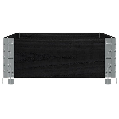 Paretale per Pallet Nero 100x50 cm in Legno Massello di Pino
