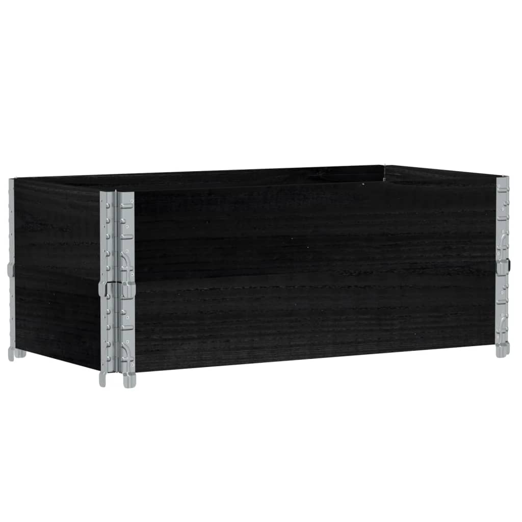 Paretali per Pallet 2 pz Neri 100x50cm Legno Massello di Pino | homemem39