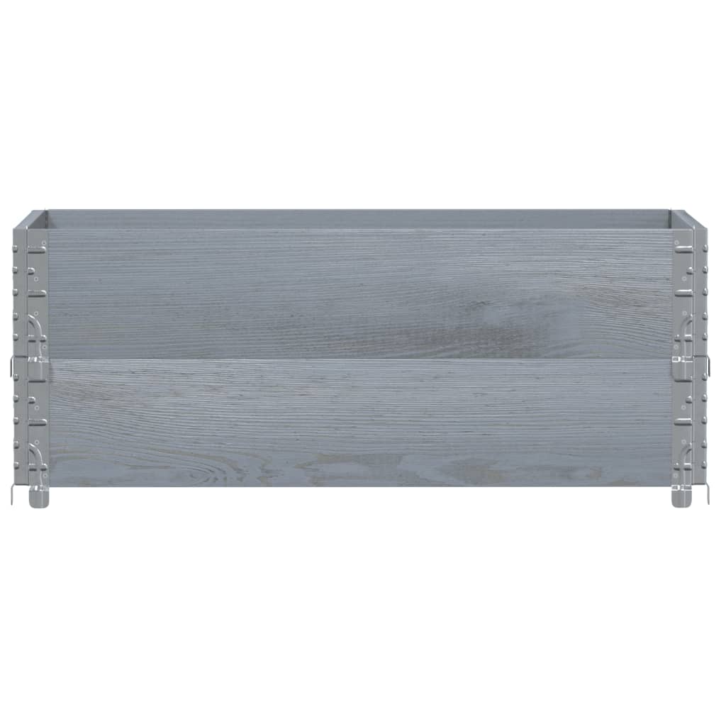 Paretali per Pallet 2pz Grigi 100x50cm Legno Massello di Pino | homemem39