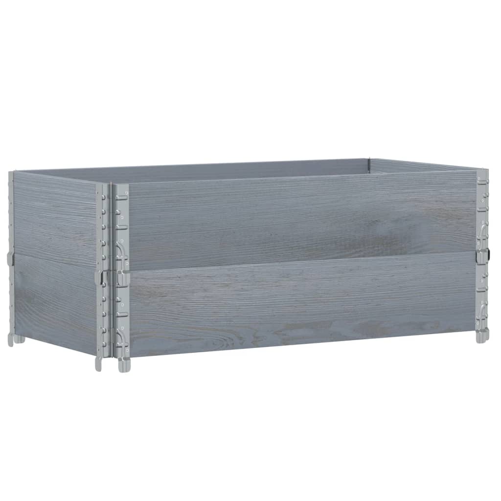 Paretali per Pallet 2pz Grigi 100x50cm Legno Massello di Pino | homemem39