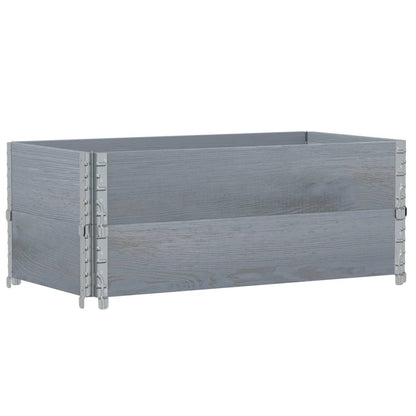 Paretali per Pallet 2pz Grigi 100x50cm Legno Massello di Pino | homemem39