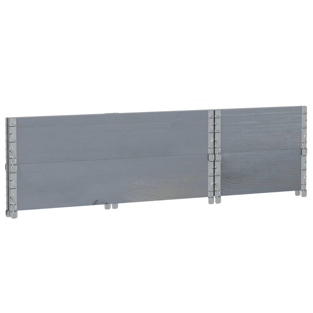 Paretali per Pallet 2pz Grigi 100x50cm Legno Massello di Pino | homemem39