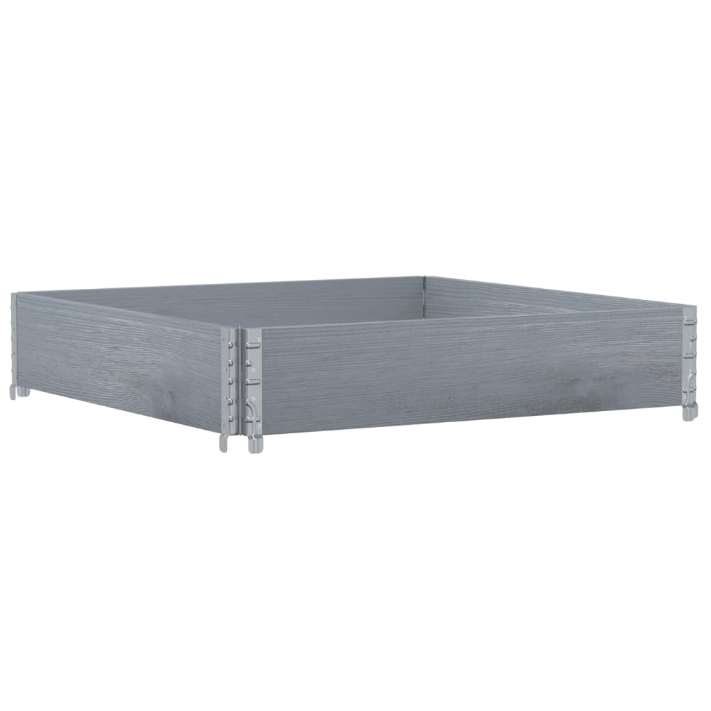 Paretale per Pallet Grigio 100x100 cm in Legno Massello di Pino | homemem39