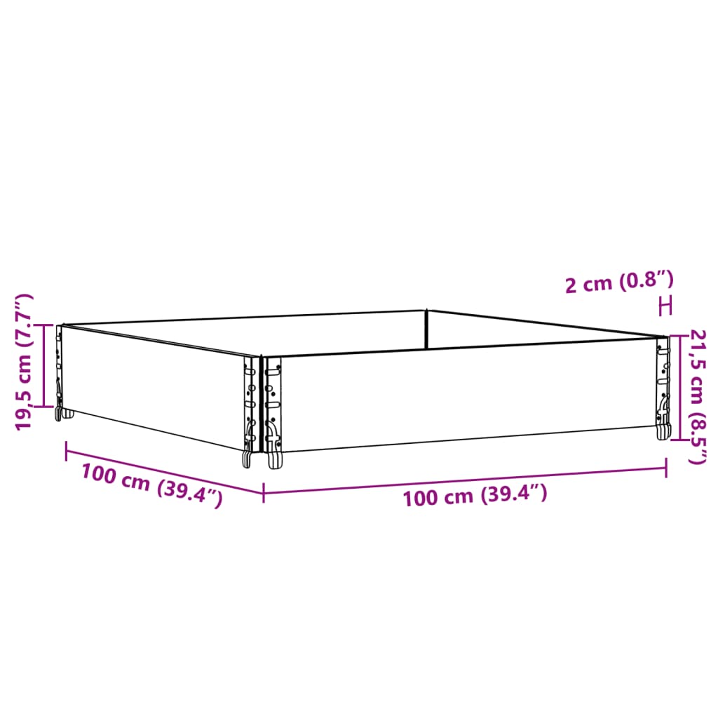 Paretale per Pallet Grigio 100x100 cm in Legno Massello di Pino | homemem39