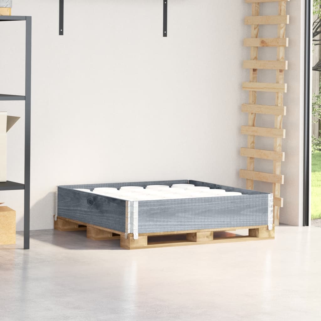 Paretale per Pallet Grigio 100x100 cm in Legno Massello di Pino | homemem39