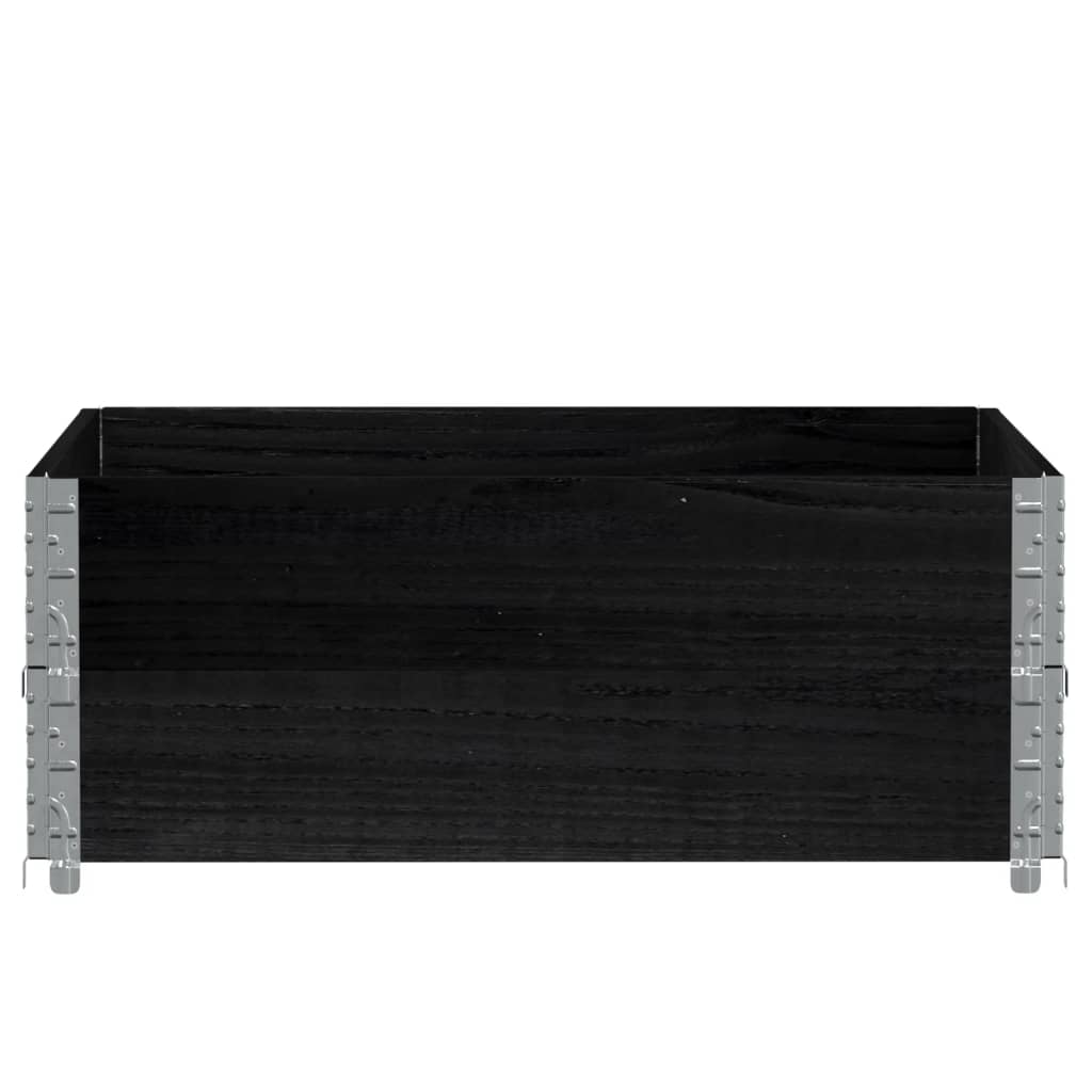 Paretali per Pallet 2 pz Neri 100x100cm Legno Massello di Pino | homemem39