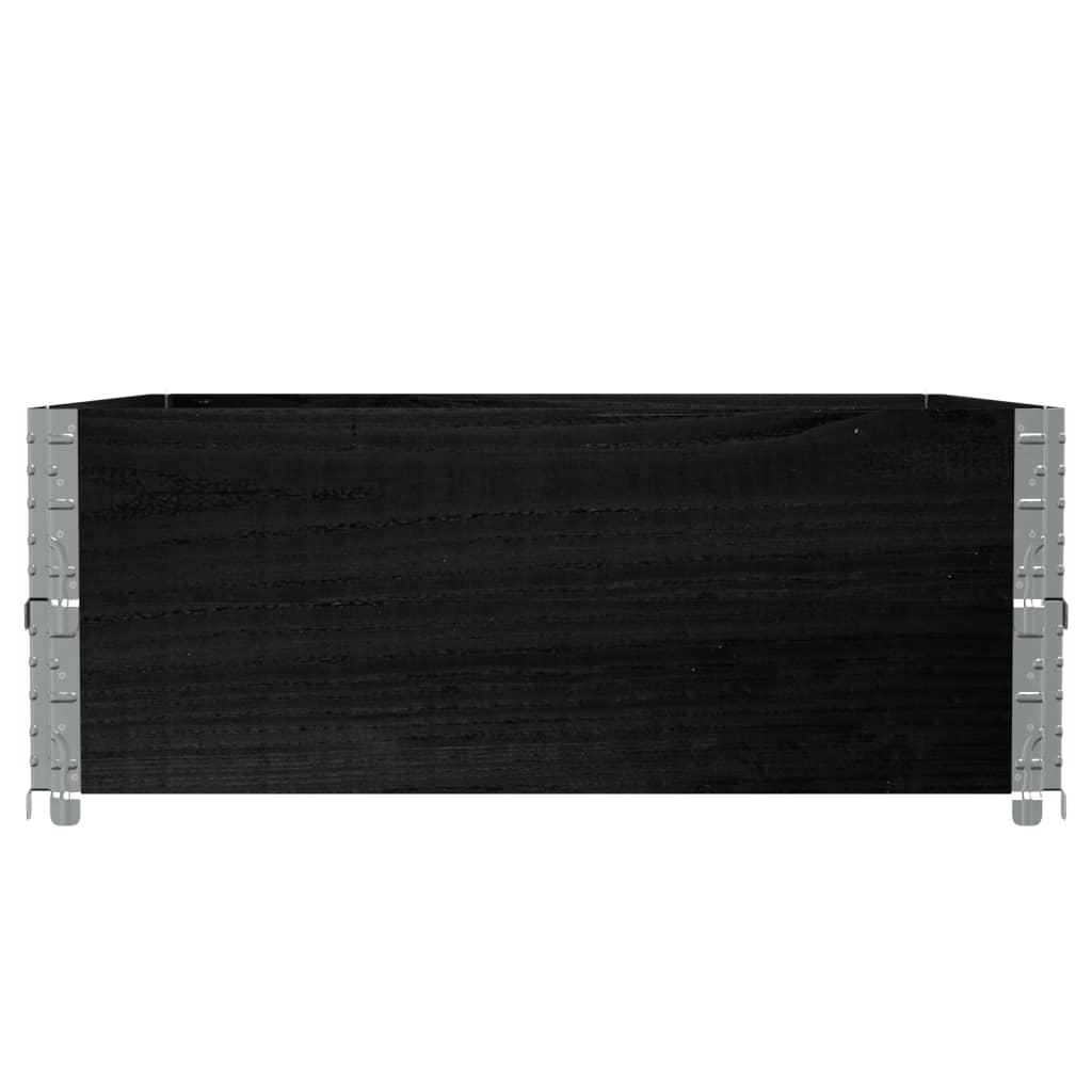 Paretali per Pallet 2 pz Neri 100x100cm Legno Massello di Pino