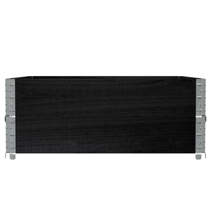 Paretali per Pallet 2 pz Neri 100x100cm Legno Massello di Pino