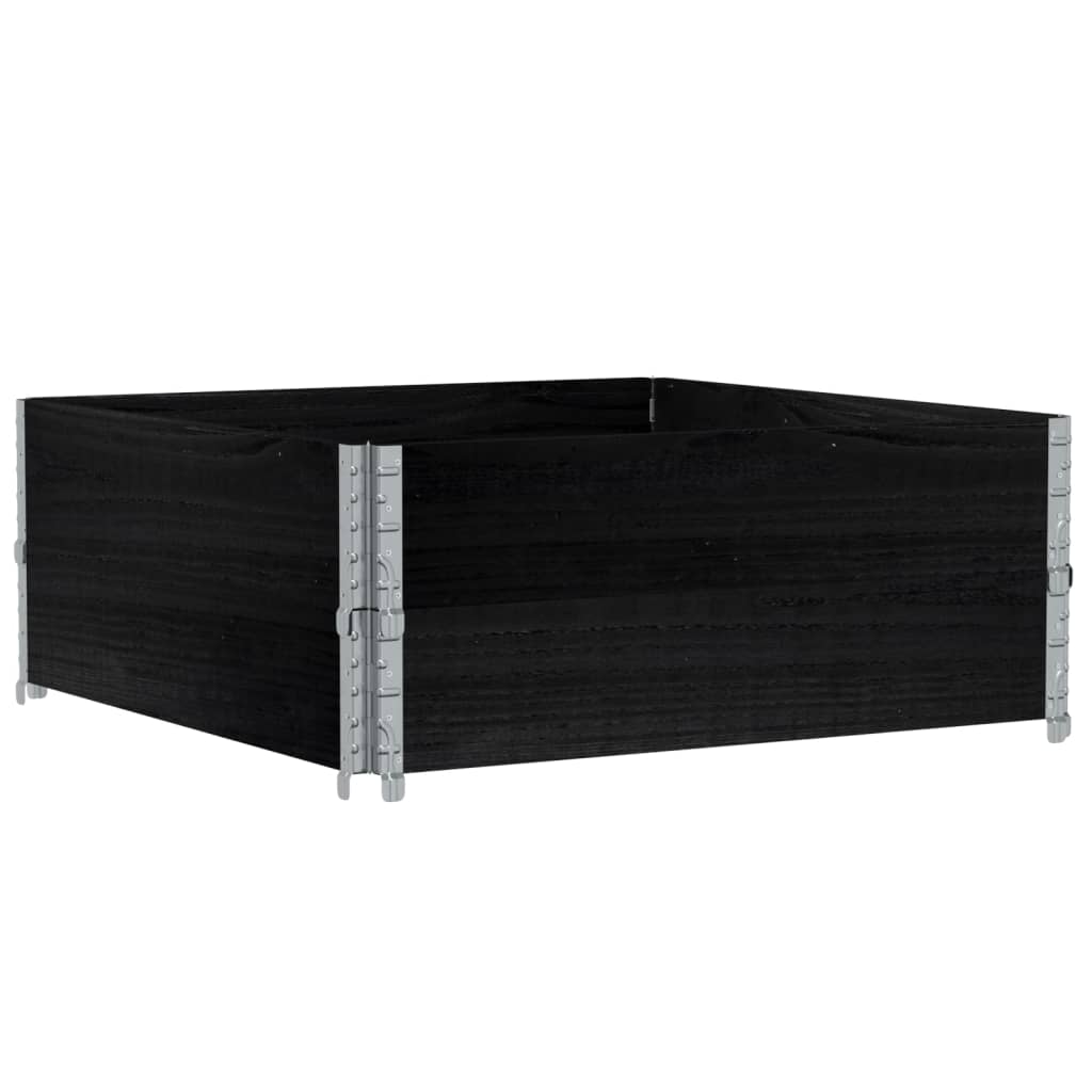 Paretali per Pallet 2 pz Neri 100x100cm Legno Massello di Pino | homemem39
