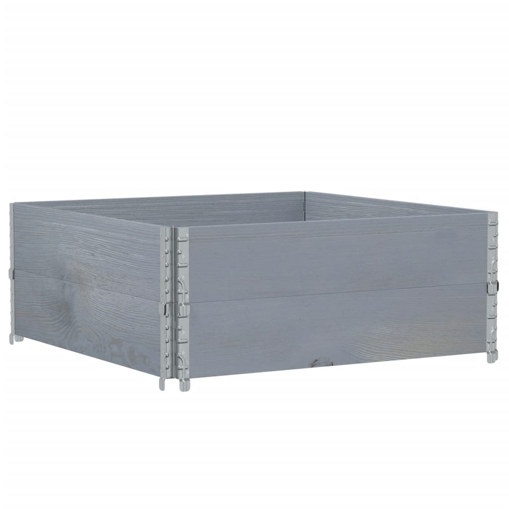 Paretali per Pallet 2pz Grigi 100x100cm Legno Massello di Pino | homemem39