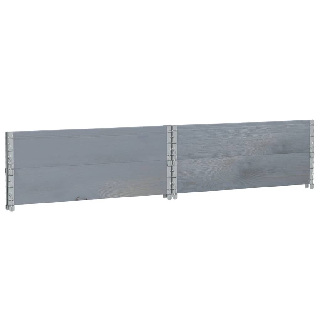 Paretali per Pallet 2pz Grigi 100x100cm Legno Massello di Pino | homemem39