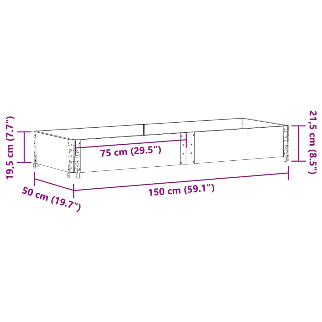 Paretale per Pallet 150x50 cm in Legno Massello di Pino | homemem39