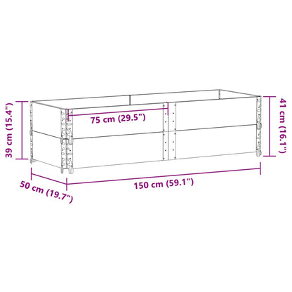 Paretali per Pallet 2 pz 150x50 cm in Legno Massello di Pino | homemem39
