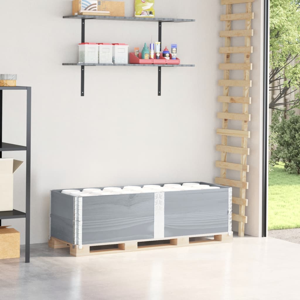 Paretali per Pallet 2pz Grigi 150x50cm Legno Massello di Pino | homemem39