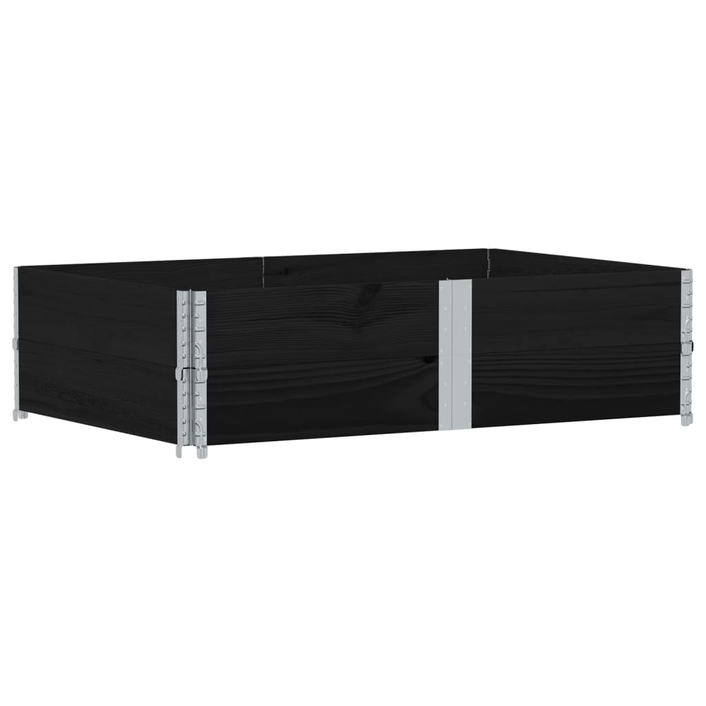 Paretali per Pallet 2 pz Neri 150x100cm Legno Massello di Pino | homemem39