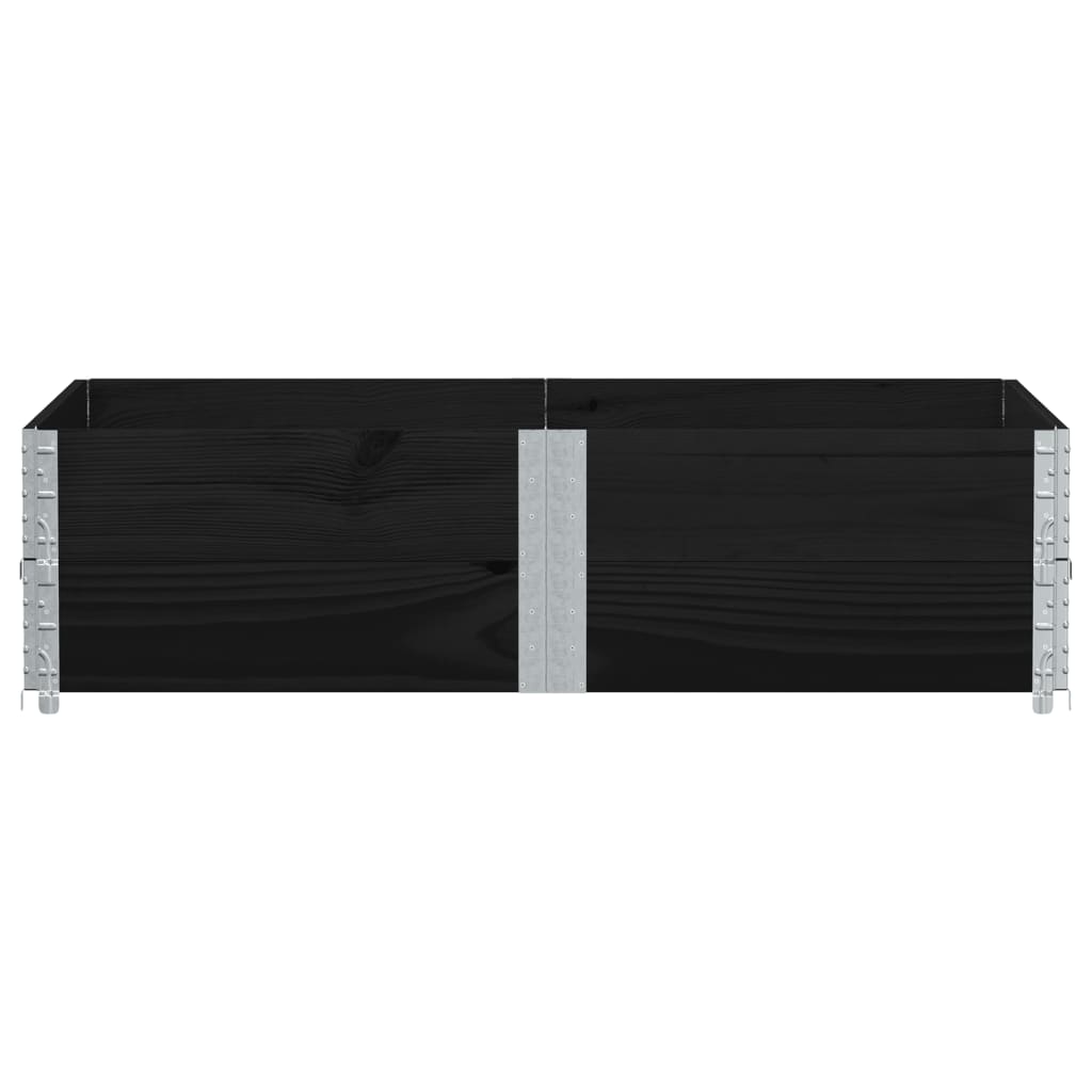Paretali per Pallet 2 pz Neri 150x100cm Legno Massello di Pino | homemem39