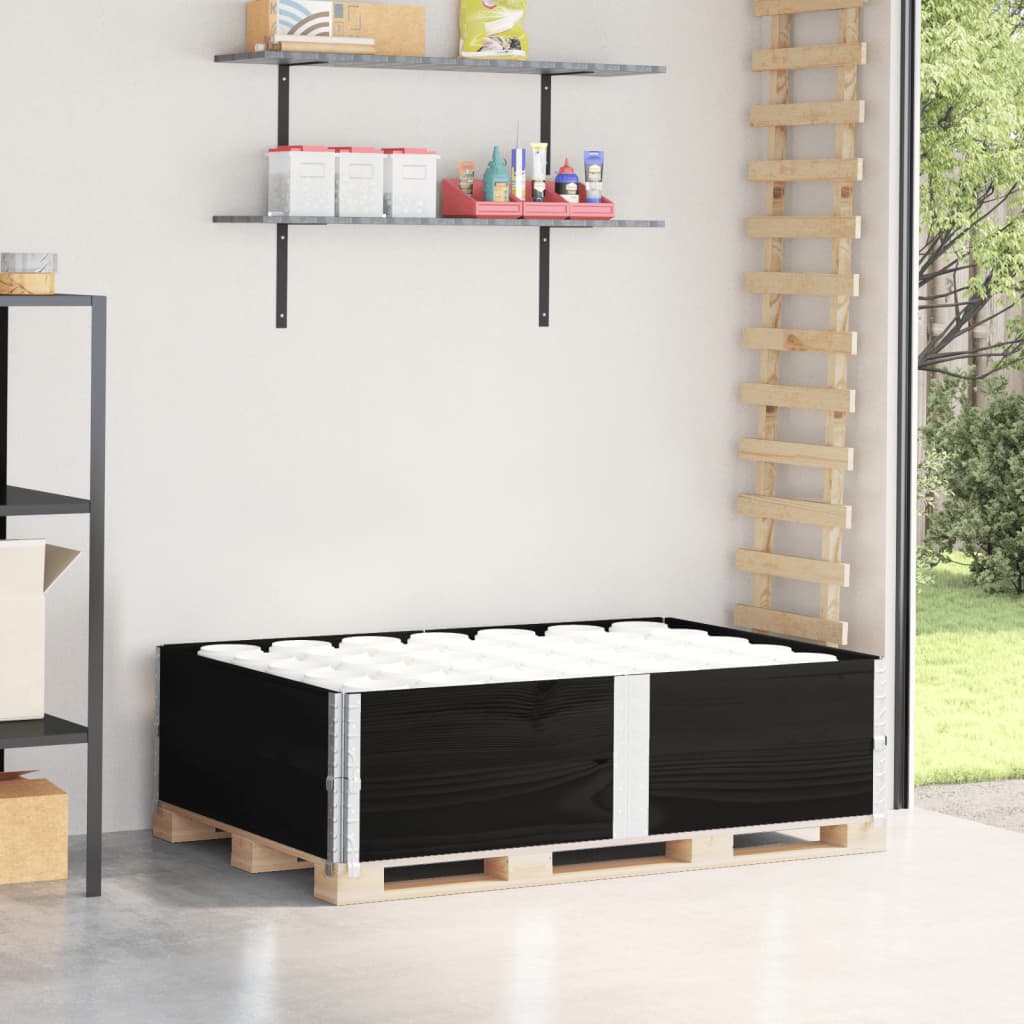 Paretali per Pallet 2 pz Neri 150x100cm Legno Massello di Pino | homemem39