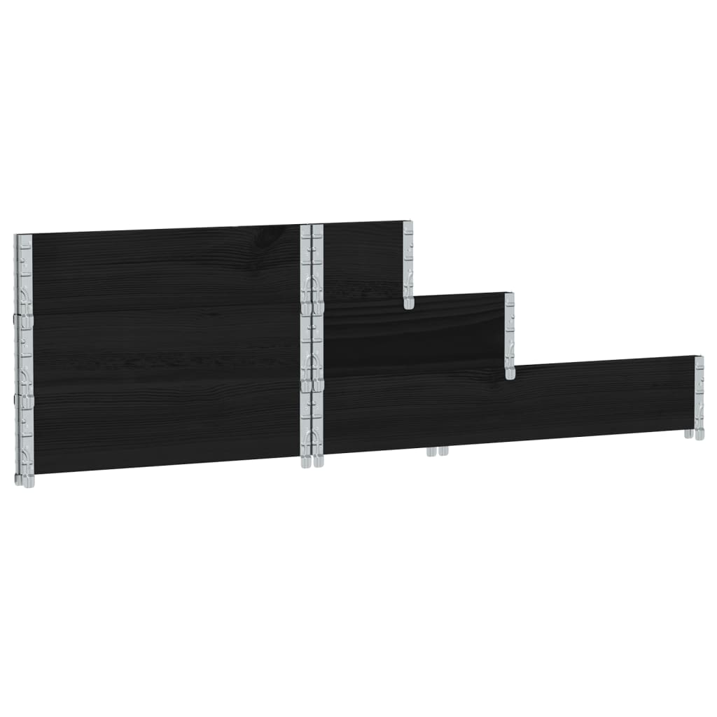 Fioriera Rialzata a 3 Livelli Nera 120x80 cm Legno di Pino